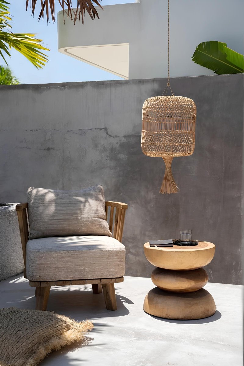 Boho Rotan Vloerlamp en Hanglamp