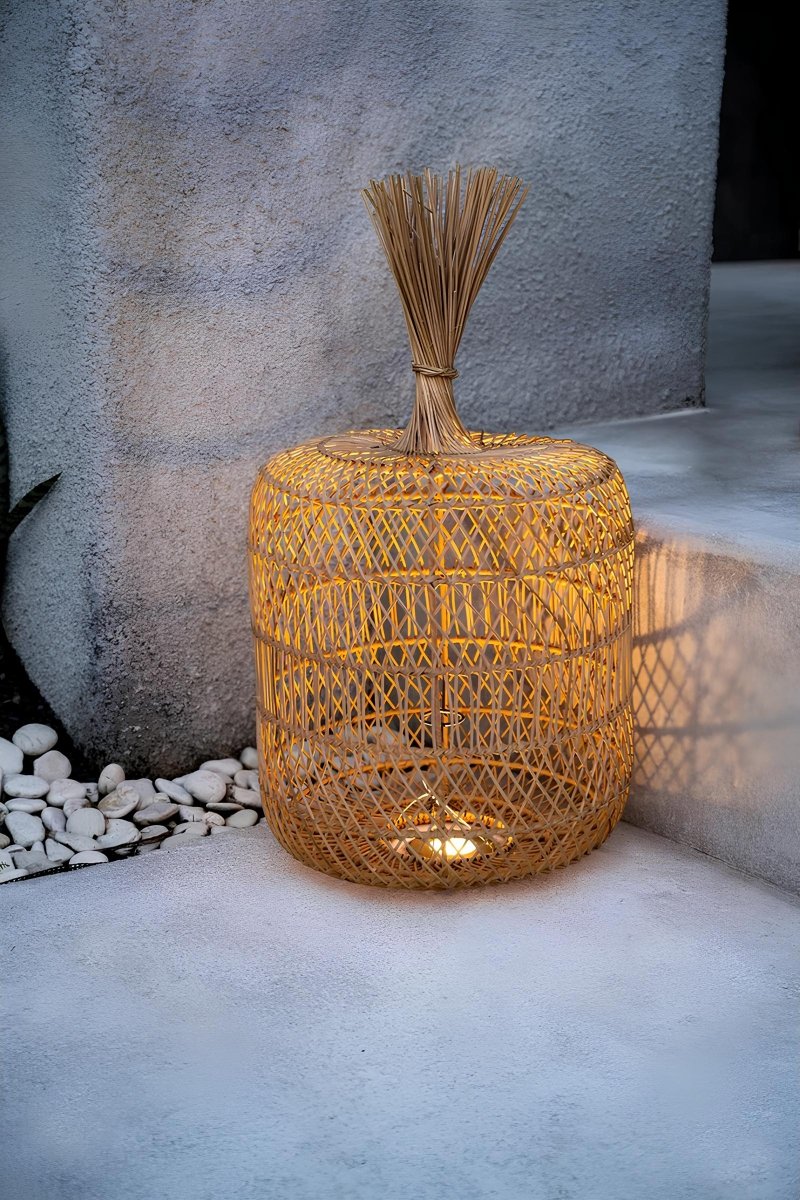 Boho Rotan Vloerlamp en Hanglamp