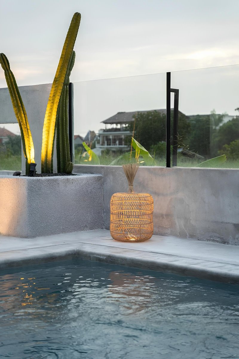 Boho Rotan Vloerlamp en Hanglamp
