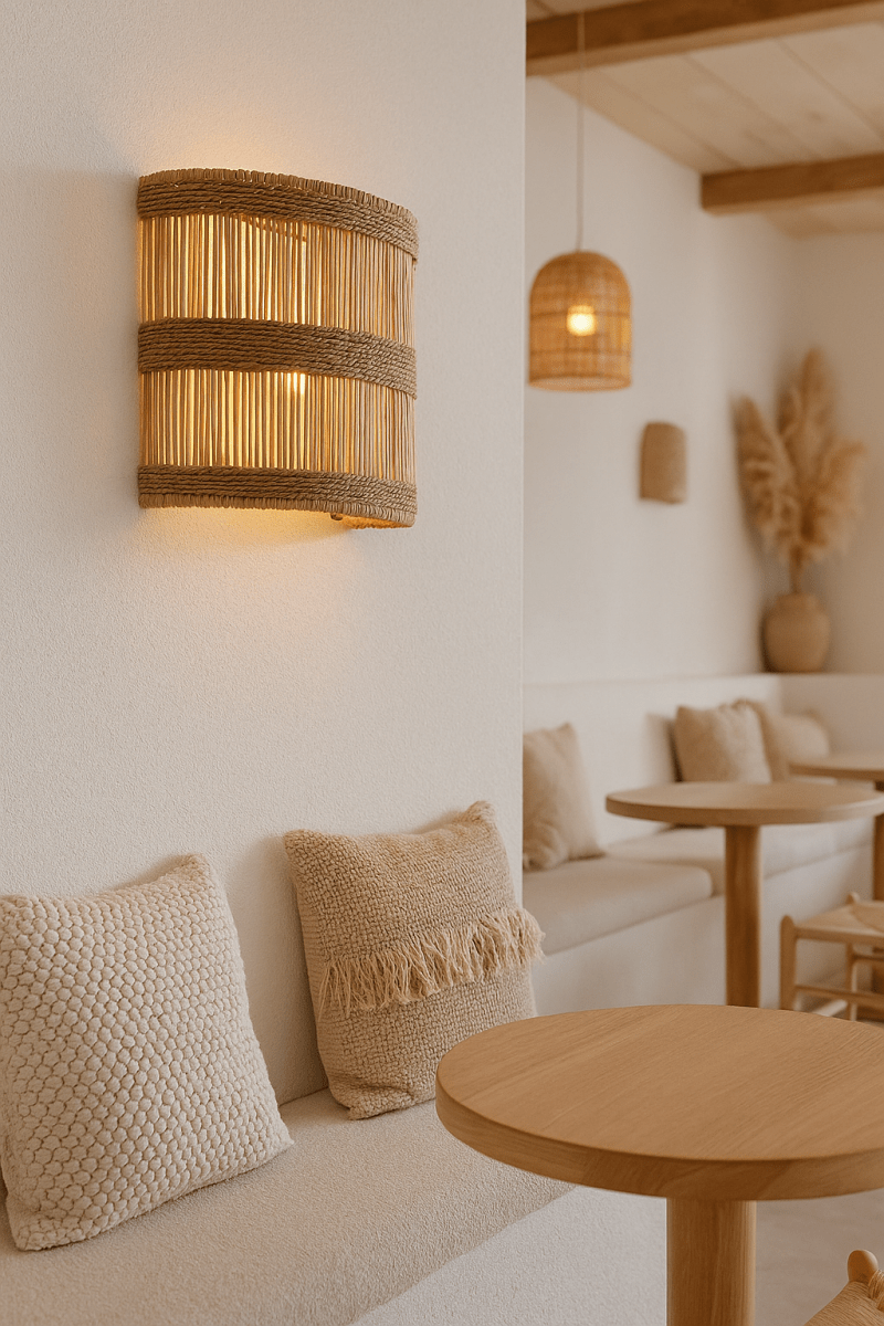 Boho Rotan Wandlamp - Muur - appliqué
