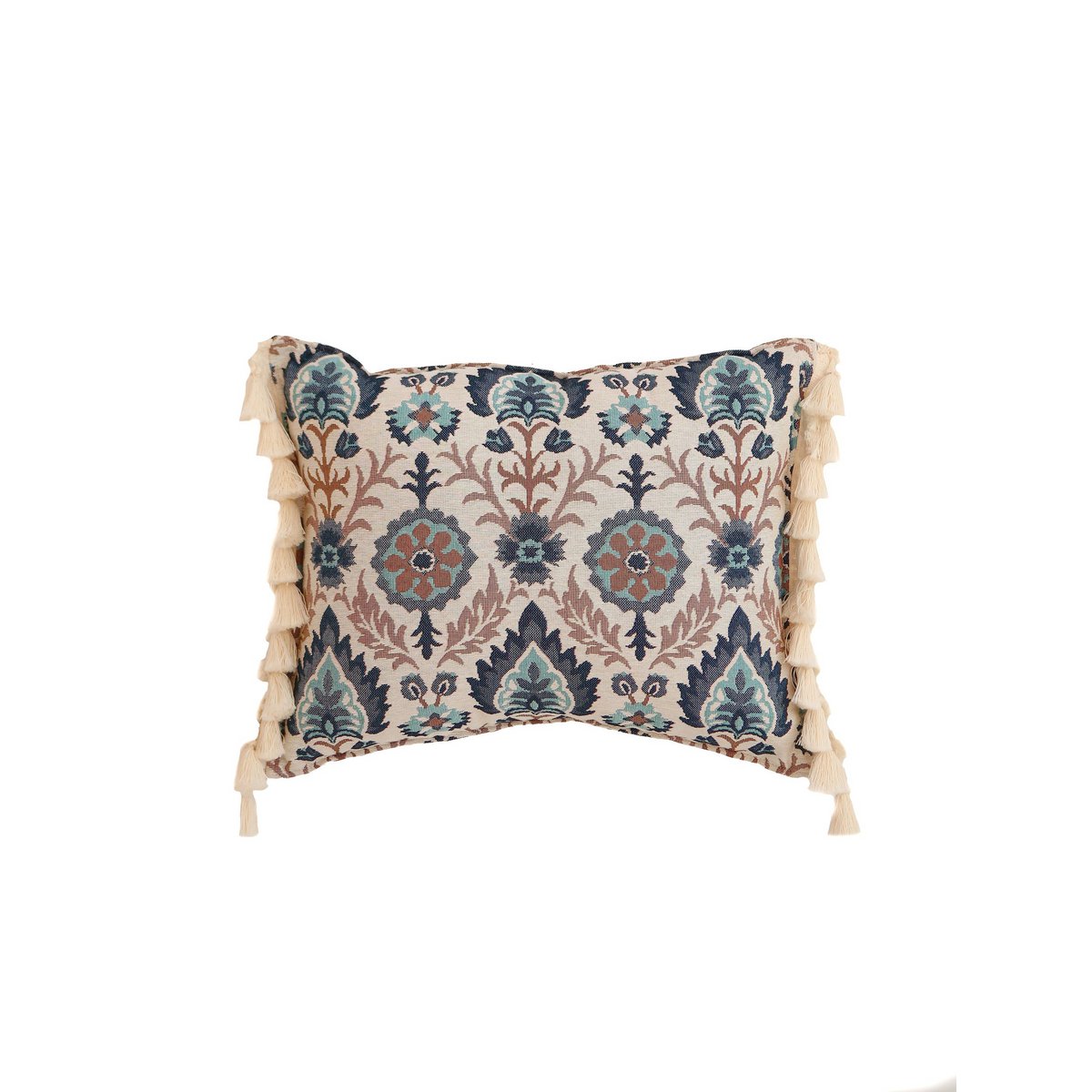 Boho Sierkussen met bloemenpatroon - Blauw