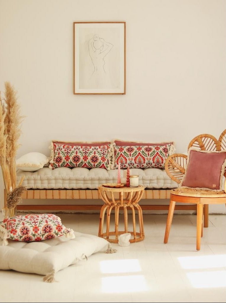 Boho Sierkussen Rechthoekig met Bloemenpatroon