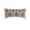 Boho Sierkussen Rechthoekig met Bloemenpatroon - Blauw
