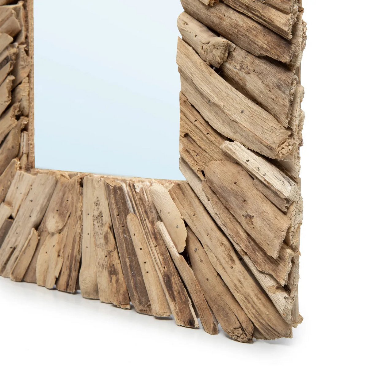 Drijfhout Rechthoekige Spiegel 60 cm – Uniek Boho Japandi Design - Studio Botanika