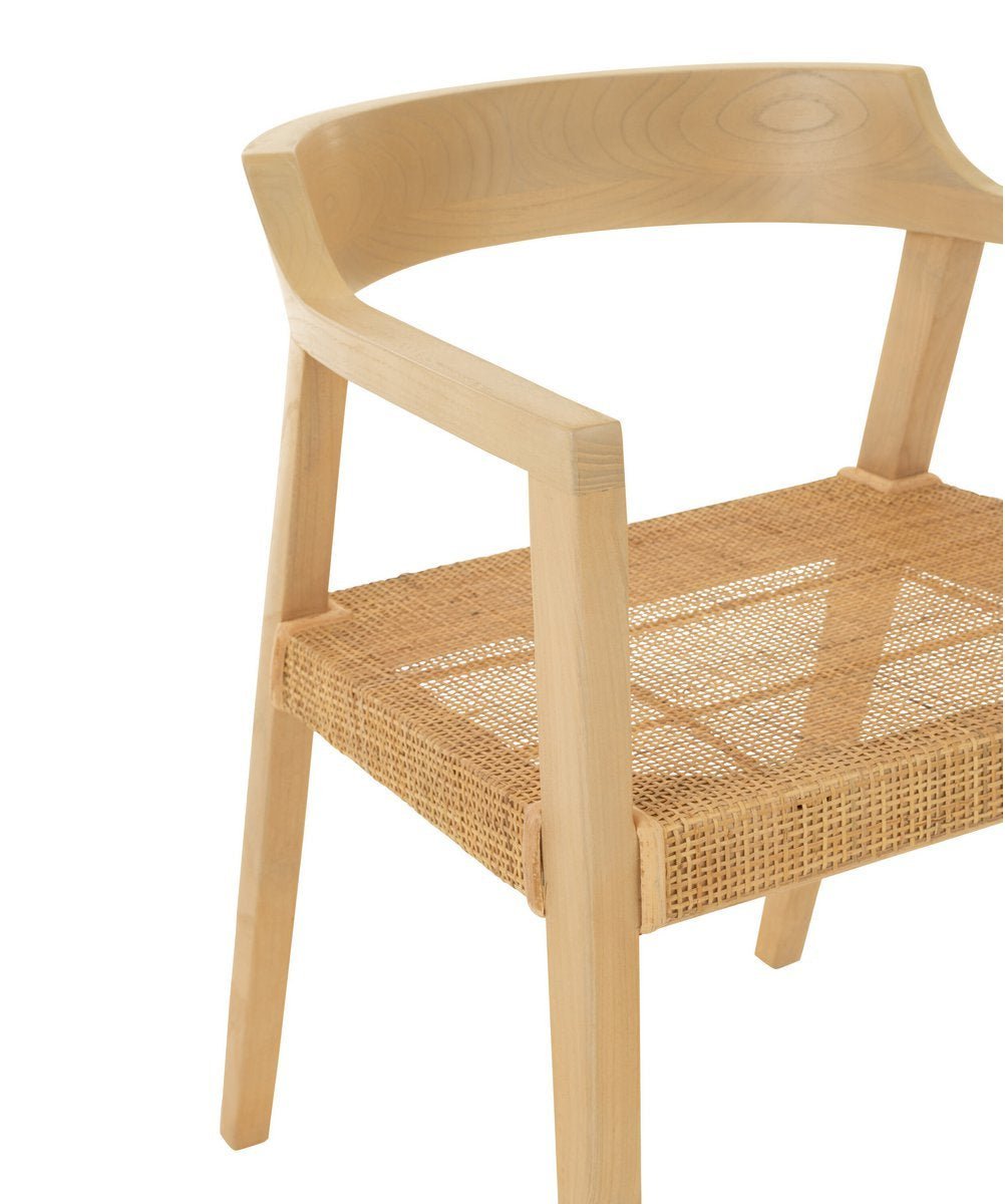 Lichte Houten Eetkamerstoel - Sungkai Hout - Japandi Boho Stijl - Studio Botanika