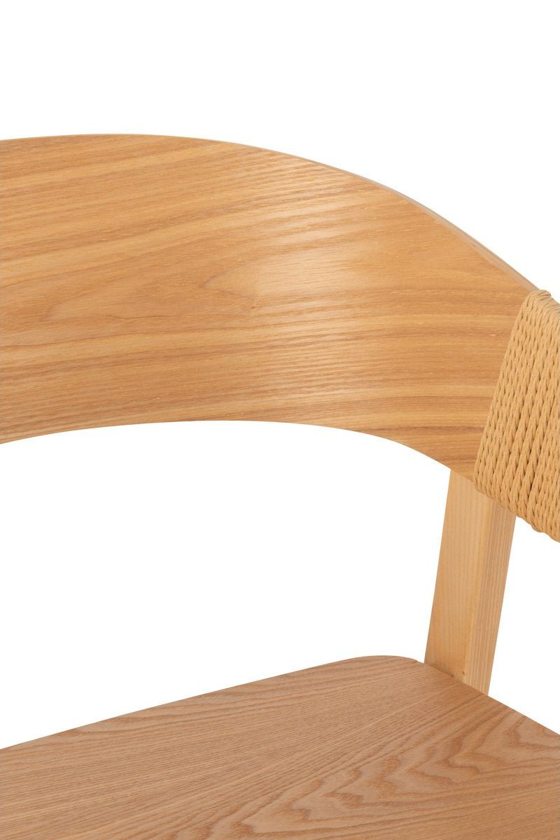 Licht Houten Stoel – Duurzaam Essenhout & Touw - Studio Botanika