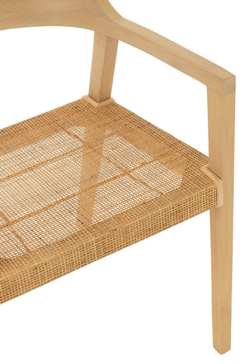 Lichte Houten Eetkamerstoel - Sungkai Hout - Japandi Boho Stijl - Studio Botanika