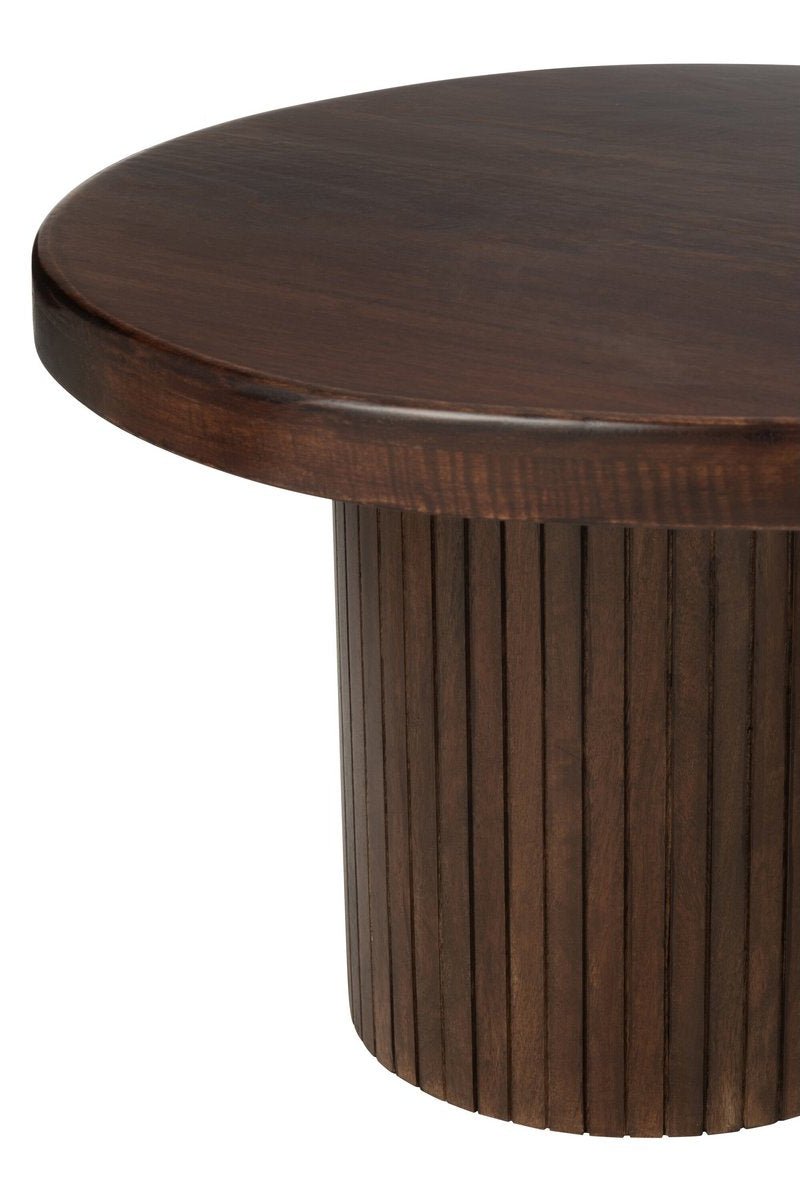 Bruine Salontafel van Mangohout 120 cm – Boho Japandi Design - Studio Botanika