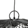 Zwarte Rotan Hanglamp – Golvend Hoedvorm Design