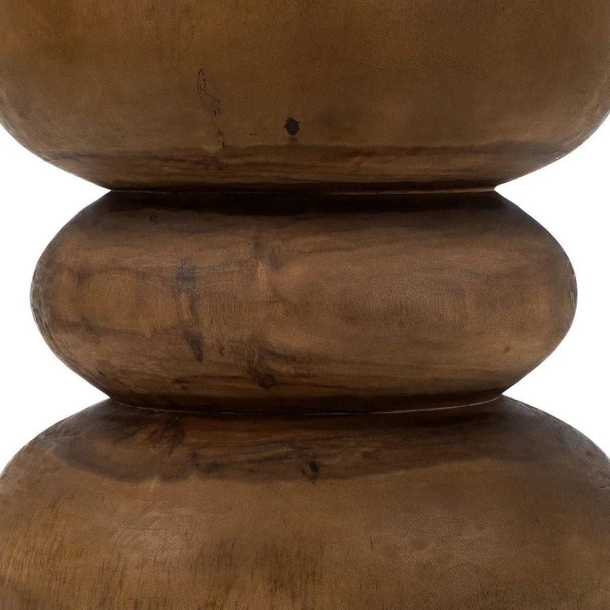Houten Zandloper Bijzettafel – Boho Japandi Tafel – Bruin - Studio Botanika