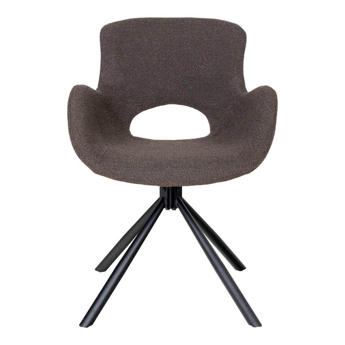 Taupe Bruine Eetkamerstoel van Bouclé stof - Draaibaar - Set van 2 - Studio Botanika