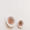 Boho Handgeweven Wanddecoratie Schalen - Wit Zonpatroon - Bananenvezel - Set van 2 - Studio Botanika