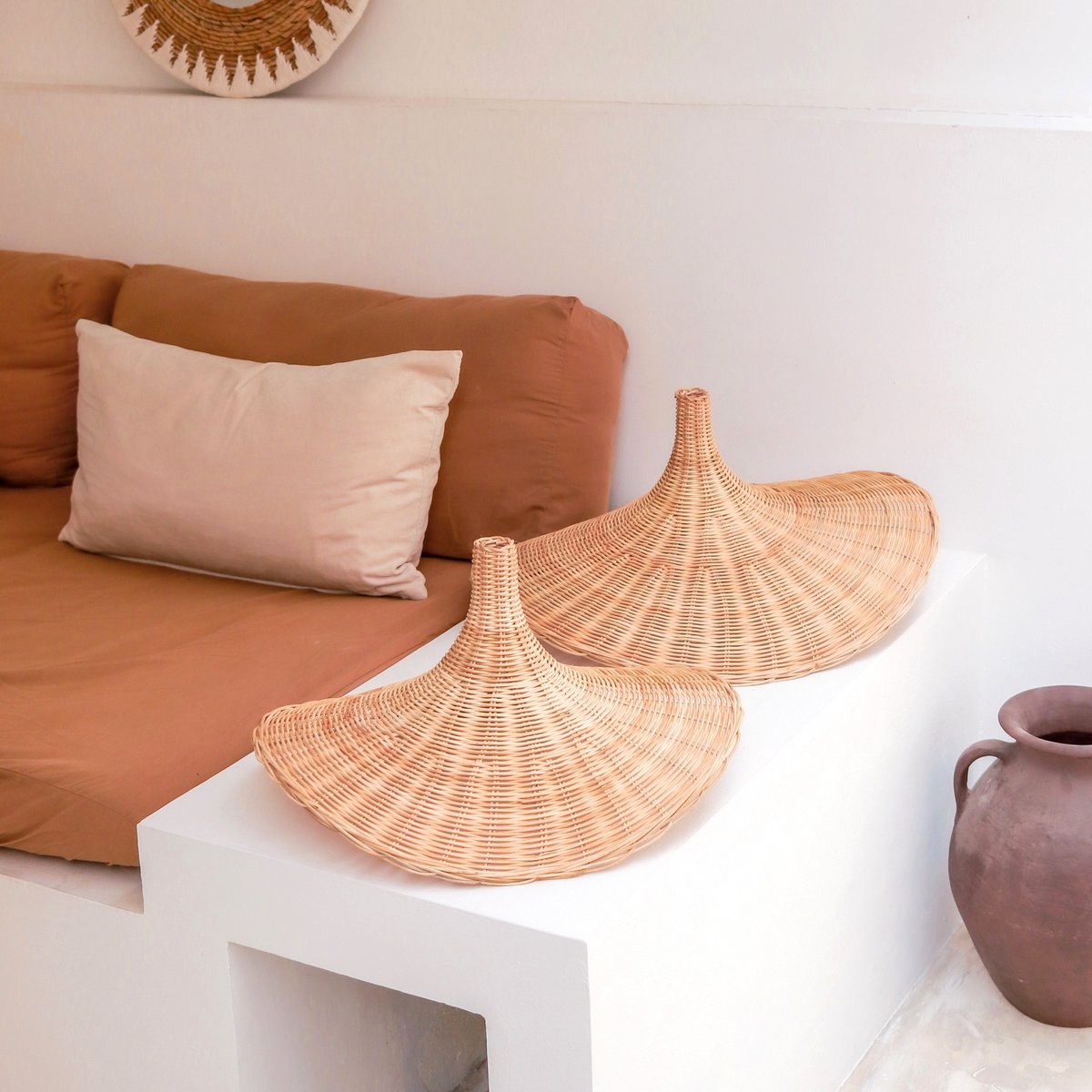 Rotan Hanglamp met Hoedvorm
