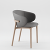 Design Eetkamerstoel – Massief Hout & Stof/Leer - Mela