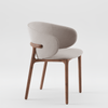 Design Eetkamerstoel – Massief Hout & Stof/Leer - Mela