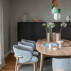 Design Eetkamerstoel – Massief Hout & Stof/Leer - Mela