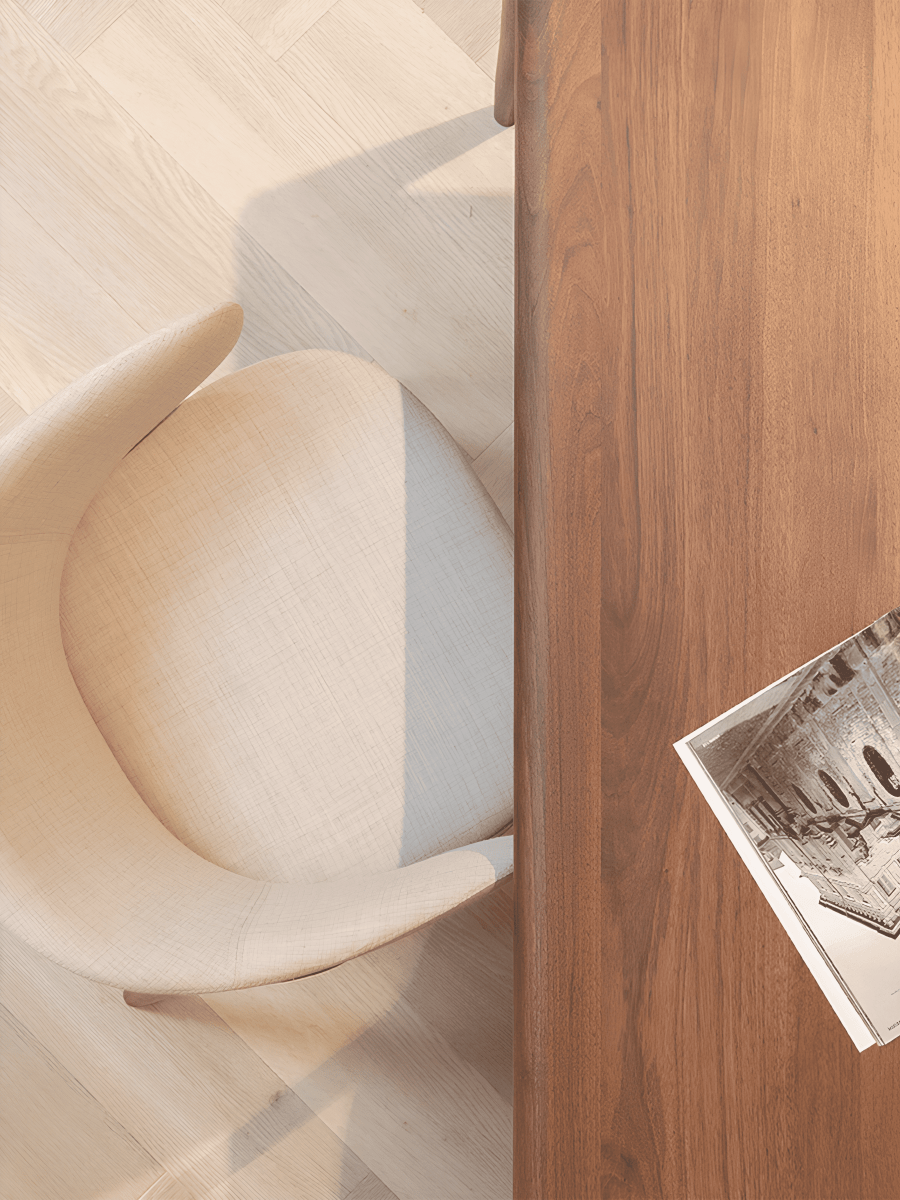 Design Eetkamerstoel – Massief Hout & Stof/Leer - Mela