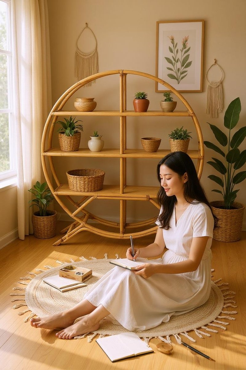 Rotan Wandrek Naturel 150cm – Boho Japandi Woonstijl
