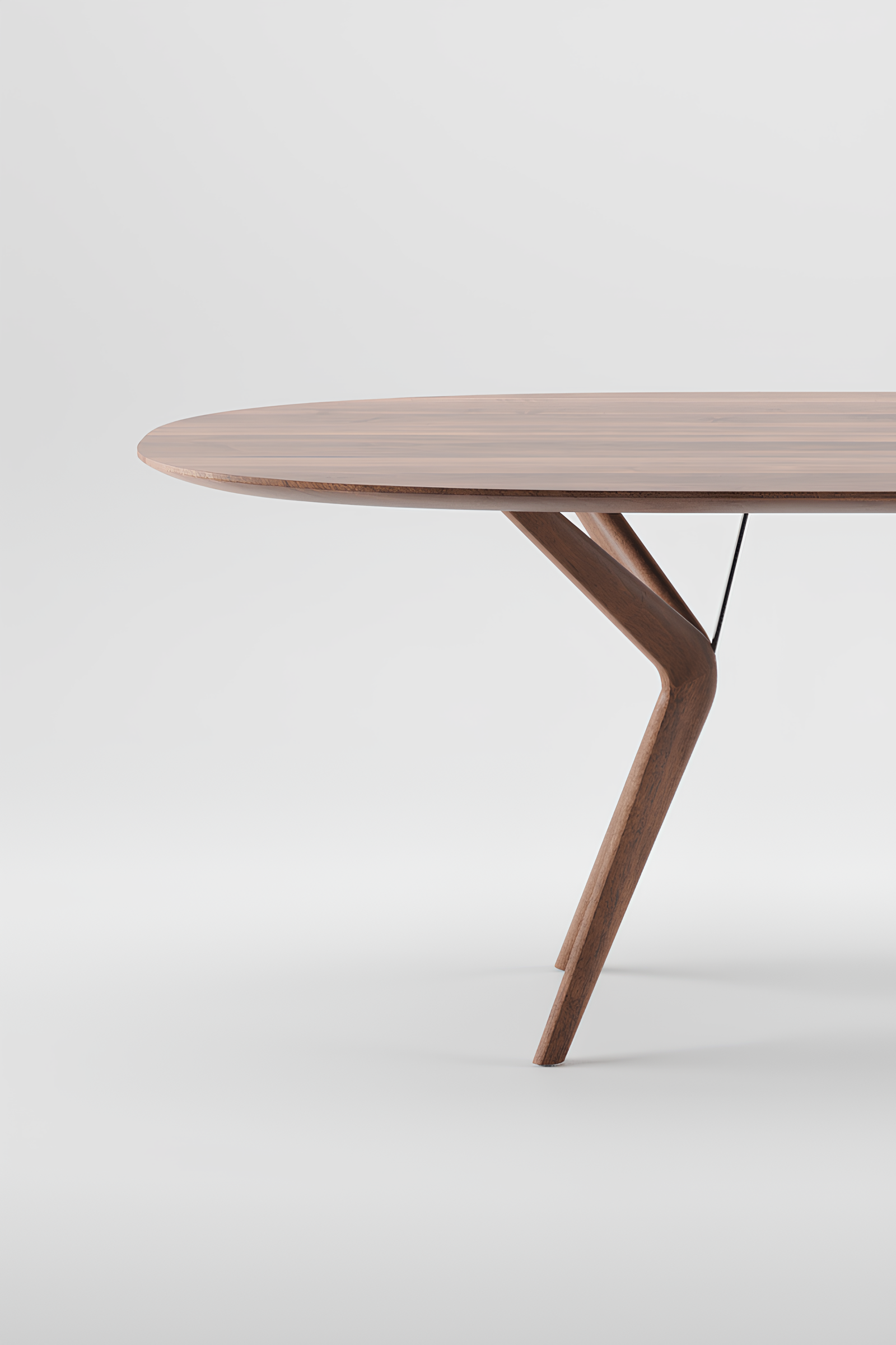 Ovale Eettafel van Massief Hout - Lakri