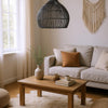 Zwarte Rotan Hanglamp – Vaasvorm