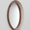 Sculpturale Design Spiegel in Maanvorm – Massief Hout - Studio Botanika