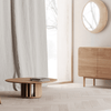 Sculpturale Design Spiegel in Maanvorm – Massief Hout - Studio Botanika