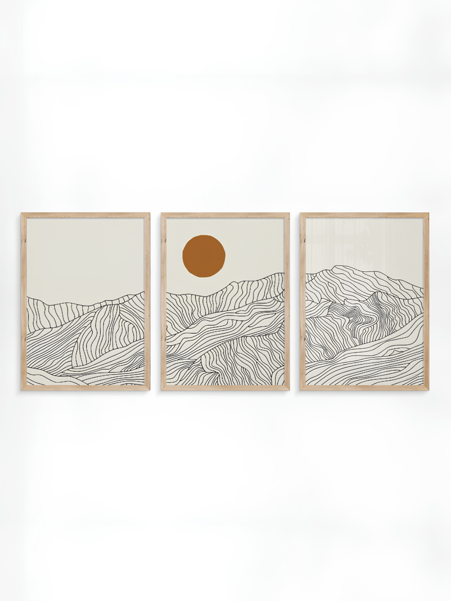 Drieluik Japanse Alpen Posters