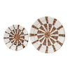 Boho Handgeweven Wanddecoratie Schalen - Wit en naturel patroon - Bananenvezel - Set van 2 - Studio Botanika