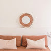 Wanddecoratie Ronde Boho spiegel met wit patroon - Handgemaakt - Studio Botanika