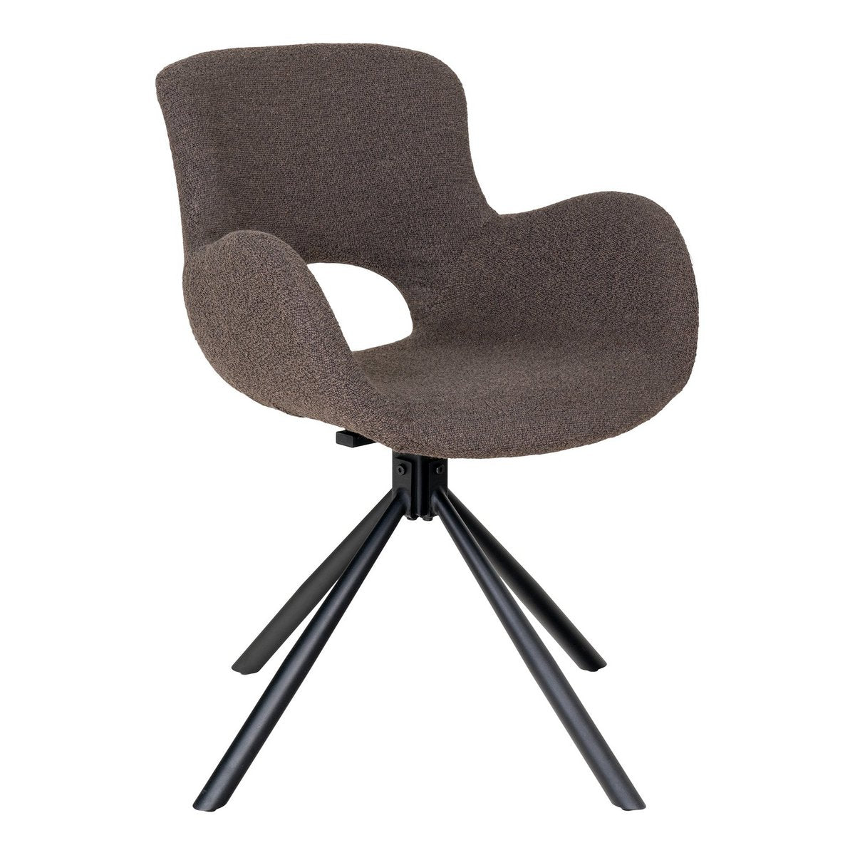 Taupe Bruine Eetkamerstoel van Bouclé stof - Draaibaar - Set van 2 - Studio Botanika