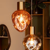 Gouden Hanglamp met Grijs Glas – Elegant Design voor Modern & Japandi Interieur