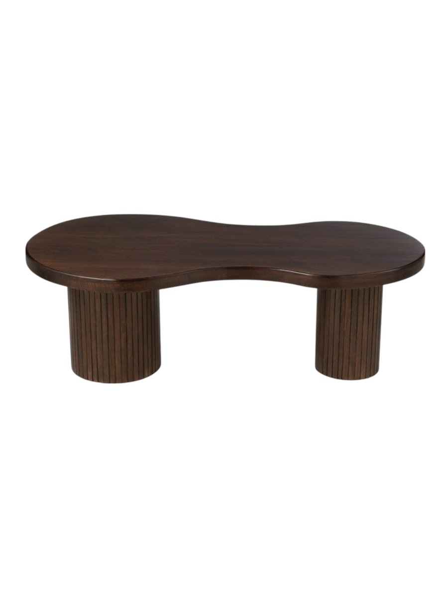 Bruine Salontafel van Mangohout 120 cm – Boho Japandi Design - Studio Botanika