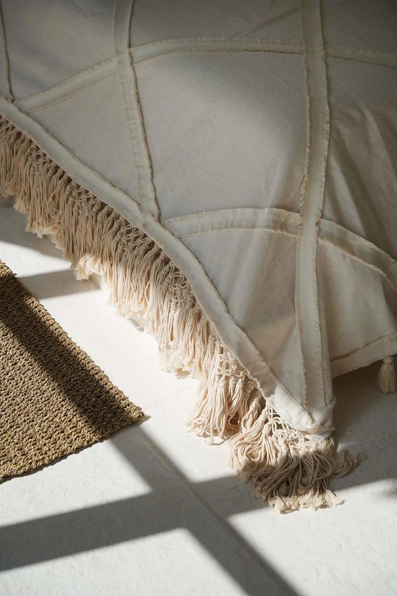 Berber Stijl Bedsprei wit - Luxe Boho Bedsprei