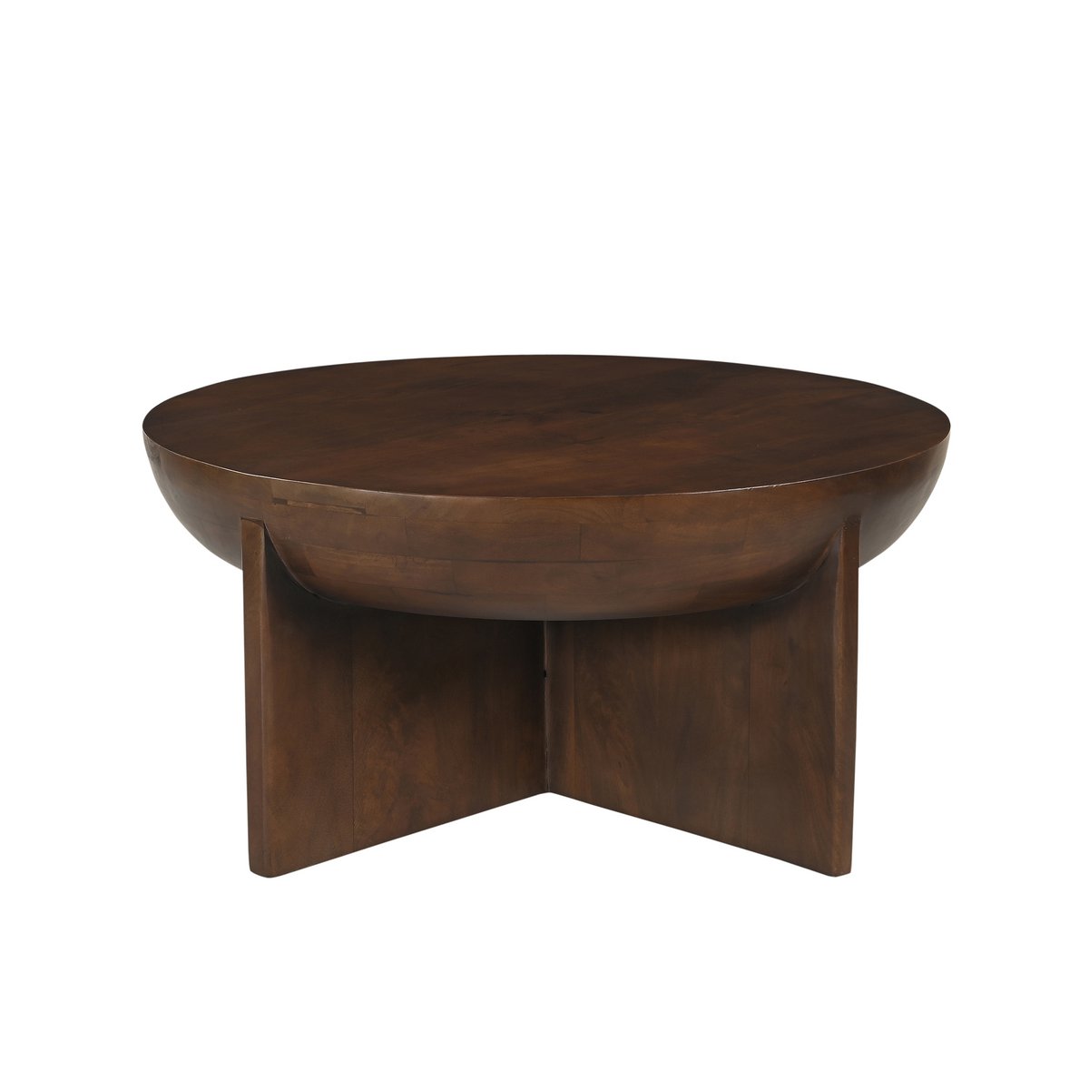 Ronde Bruine Salontafel van Mangohout - Ø90 cm - Studio Botanika
