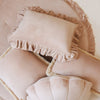 Fluwelen Sierkussen met Franjes - Beige/Roze