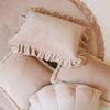 Fluwelen Sierkussen Rechthoekig met Franjes - Beige/Roze