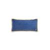 Fluwelen Sierkussen Rechthoekig met Franjes - Blauw