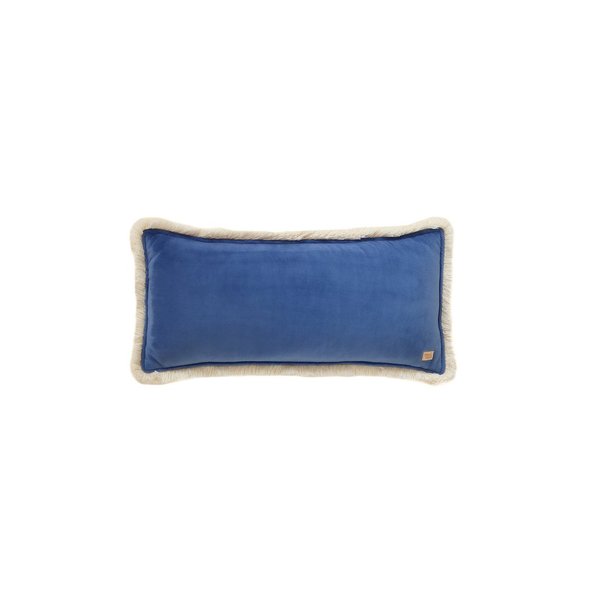 Fluwelen Sierkussen Rechthoekig met Franjes - Blauw
