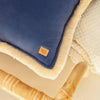 Fluwelen Sierkussen Rechthoekig met Franjes - Blauw