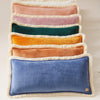 Fluwelen Sierkussen Rechthoekig met Franjes - Blauw