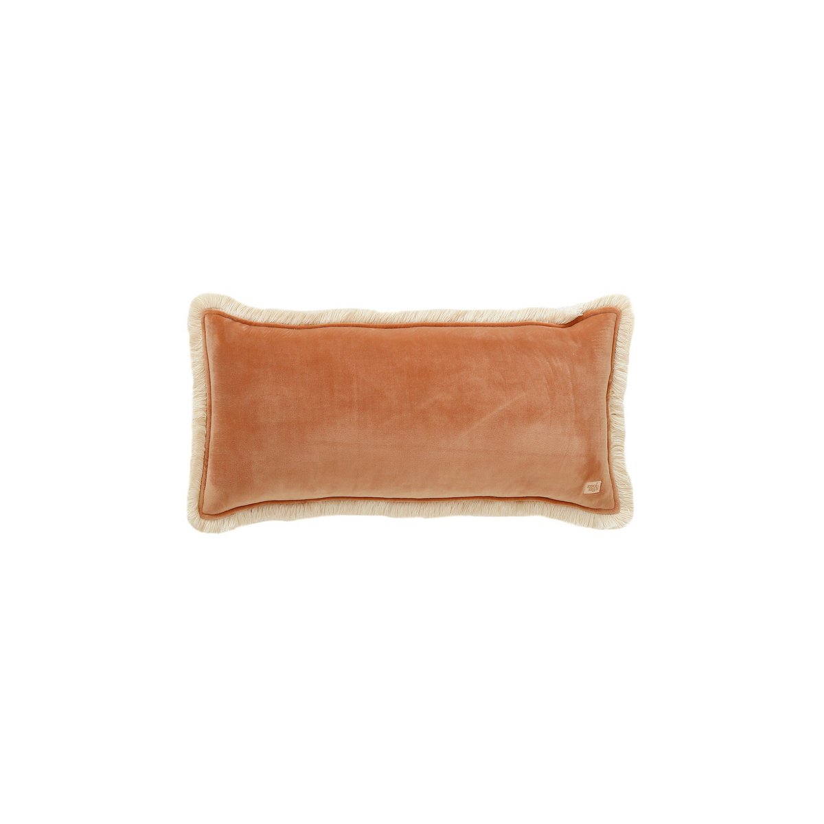 Fluwelen Sierkussen Rechthoekig met Franjes - Caramel Bruin
