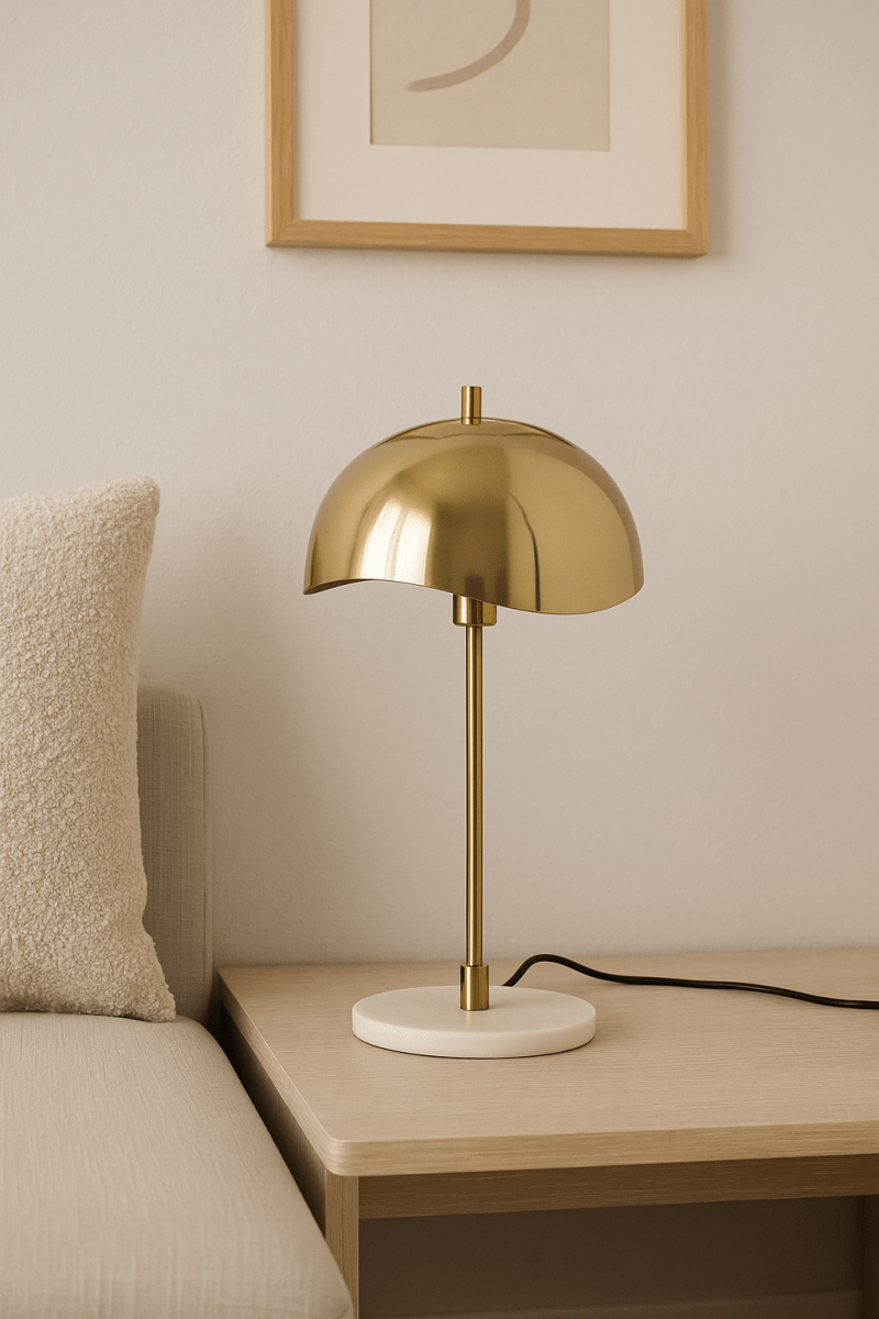 Gouden Tafellamp met marmer - 56cm
