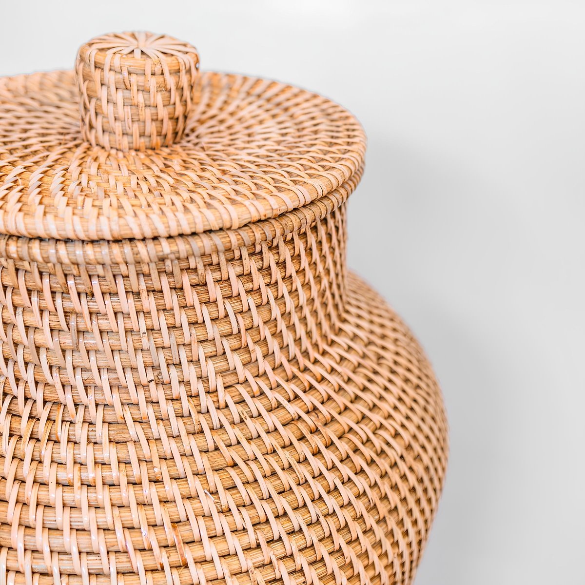 Grote Boho Rotan Vaas Ø30 cm