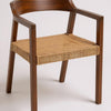 Teakhouten Eetkamerstoel met Rotan – Bruin – Japandi & Boho Interieur - Studio Botanika