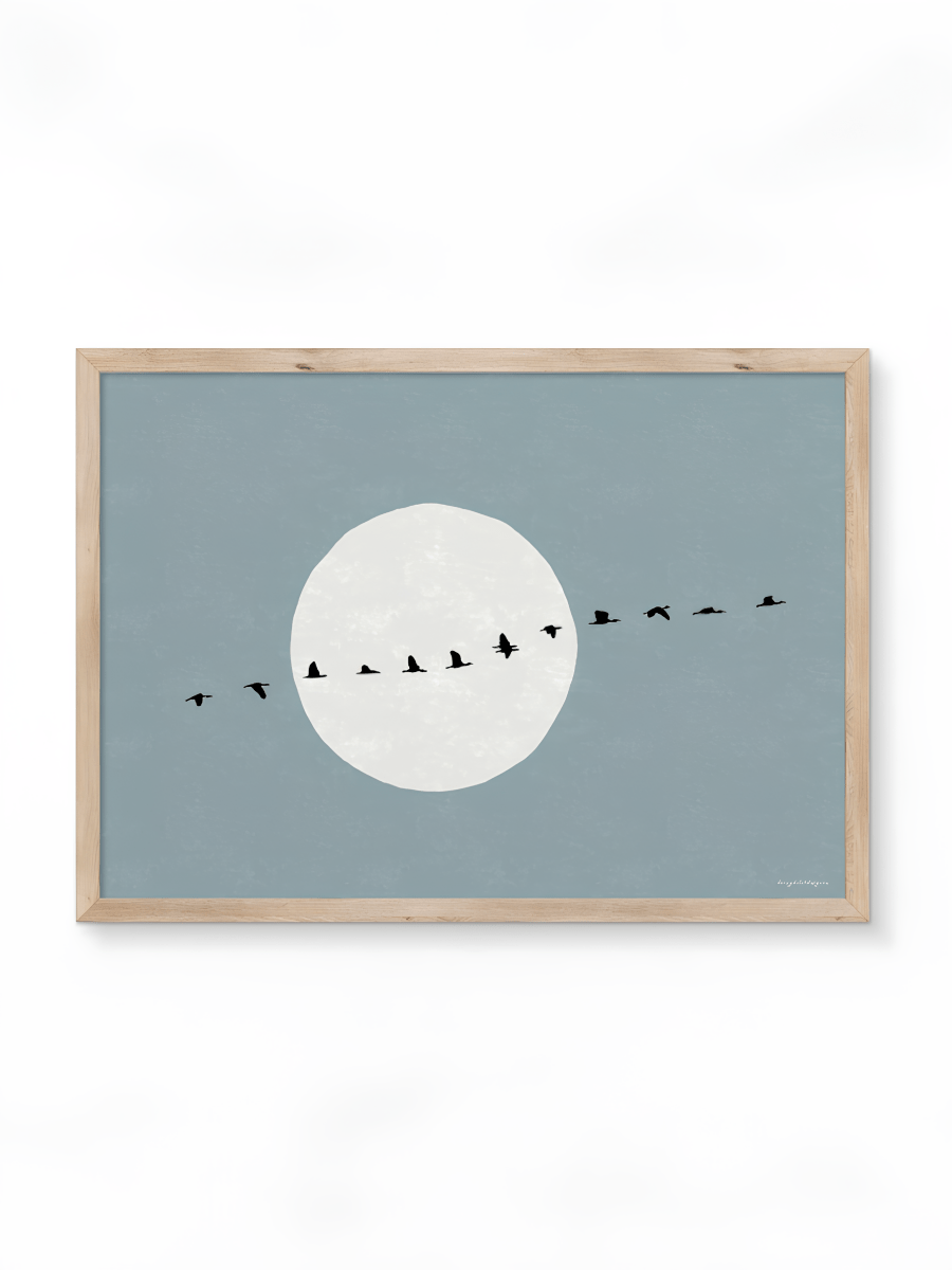 Japandi Poster – Zon & Vogels