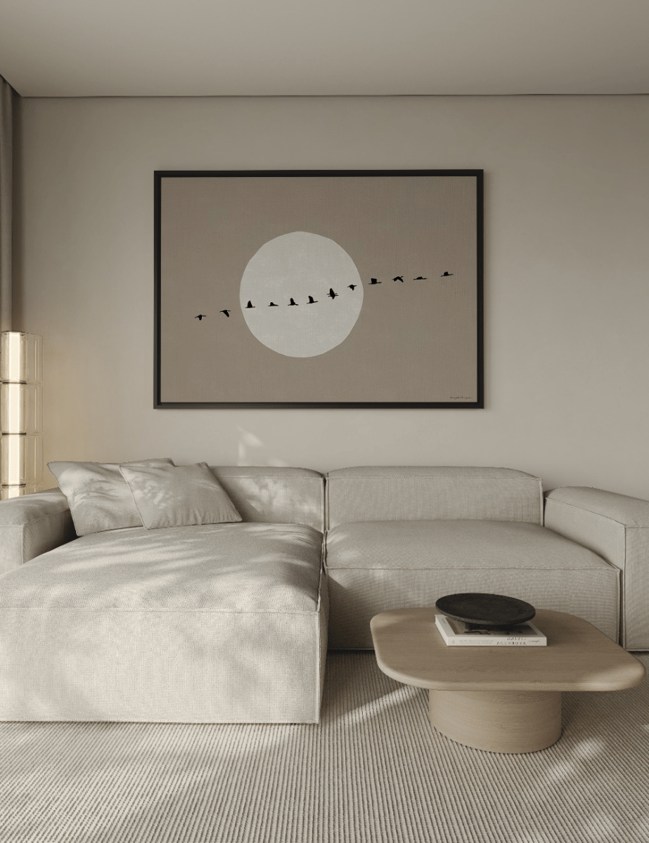 Japandi Poster – Zon & Vogels
