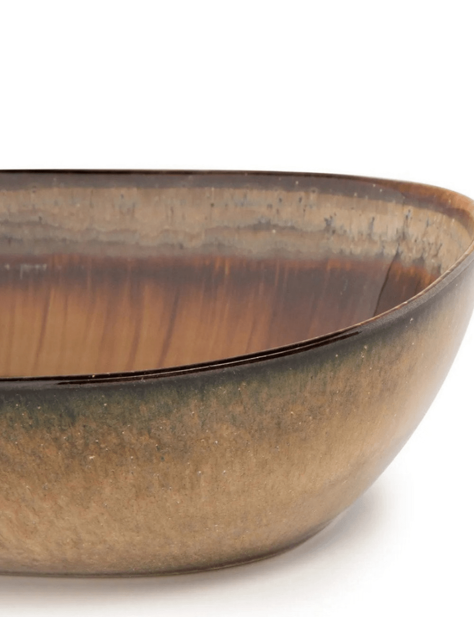 Keramiek Ovale Kom Amber - Set van 4