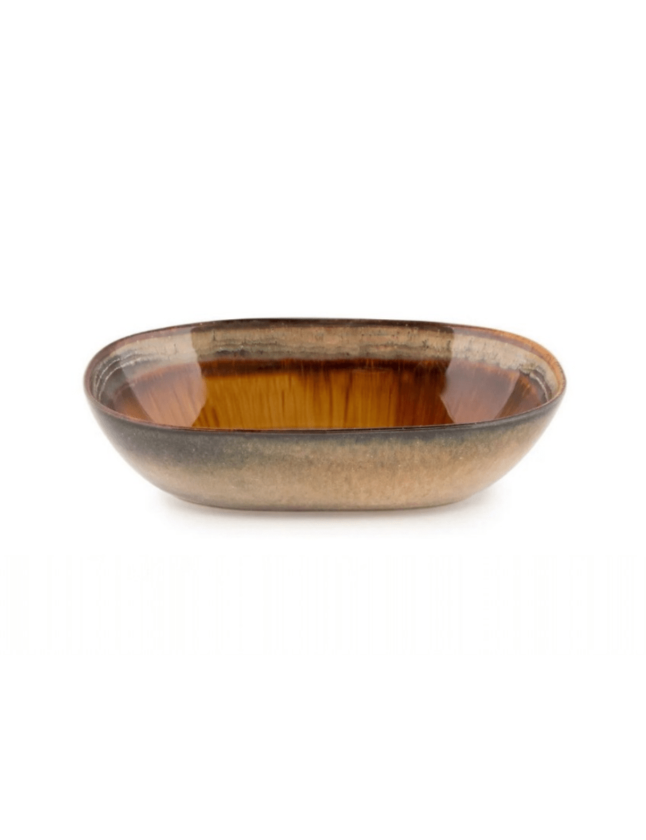 Keramiek Ovale Kom Amber - Set van 4