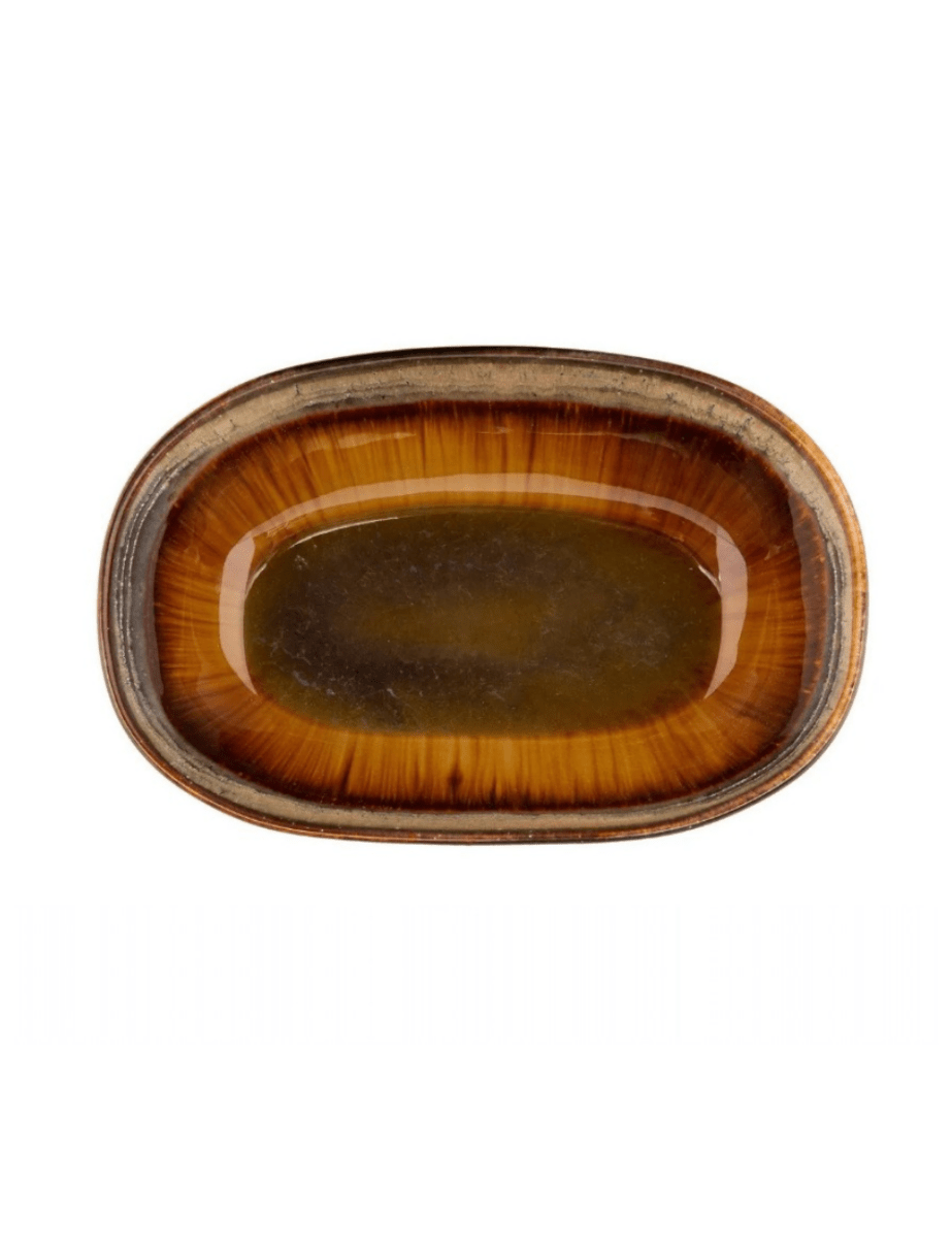 Keramiek Ovale Kom Amber - Set van 4