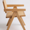 Houten Eetkamerstoel Naturel met Rotan – Boho Japandi Stijl - Studio Botanika